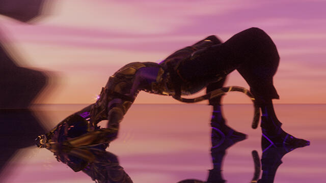 VR picture of JustJaime doing a bridge.